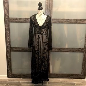 Free People Black Embroidered Dress
